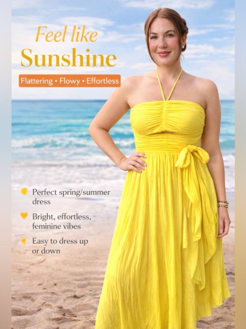 Yellow Spaghetti Strap Maxi Dress - Women